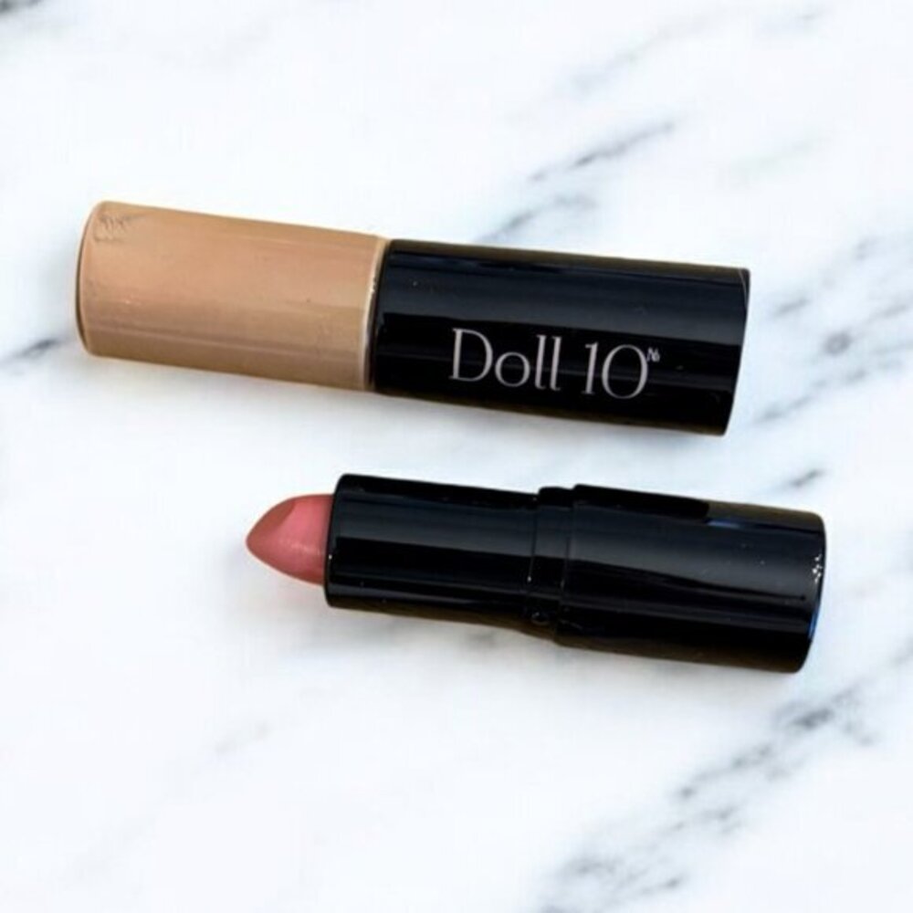 Doll 10 NEW Lipstick Lipgloss Duo in Drink in Hand & At The Beach Shades